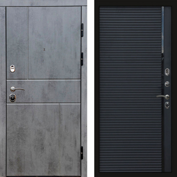 Входная дверь Termo-Door Вертикаль Бетон Темный - Porte black