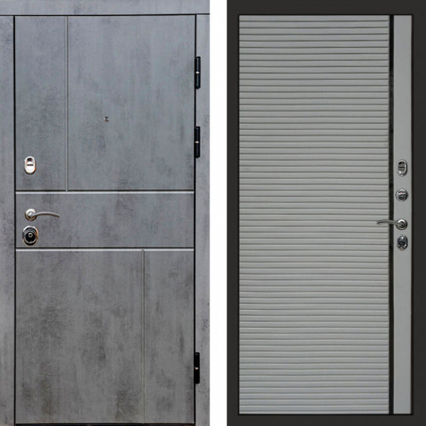 Входная дверь Termo-Door Вертикаль Бетон Темный - Porte Grey софт