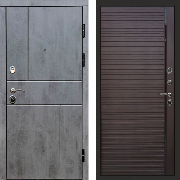 Входная дверь Termo-Door Вертикаль Бетон Темный - Porte Шоколад