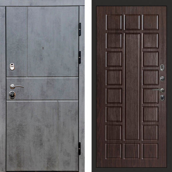 Входная дверь Termo-Door Вертикаль Бетон Темный - Престиж венге
