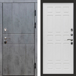 Входная дверь Termo-Door Вертикаль Бетон Темный - Спарта белое дерево