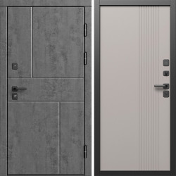 Входная дверь Termo-Door Вертикаль Бетон Темный - Страйп Капучино