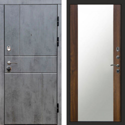Входная дверь Termo-Door Вертикаль Бетон Темный - Зеркало дуб