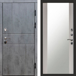 Входная дверь Termo-Door Вертикаль Бетон Темный - Зеркало лиственница