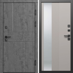 Входная дверь Termo-Door Вертикаль Бетон Темный - Зеркало Люмис Капучино