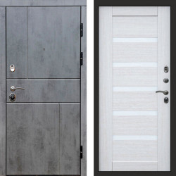 Входная дверь Termo-Door Вертикаль Бетон Темный - Зеркало Триумф Царга лиственница 4500 / 5500