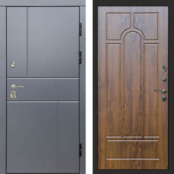 Входная дверь Termo-Door Вертикаль Grey - Арка дуб