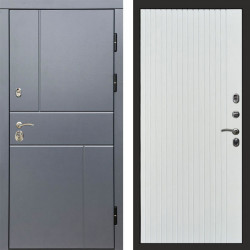 Входная дверь Termo-Door Вертикаль Grey - Flat Белый софт