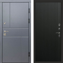 Входная дверь Termo-Door Вертикаль Grey - Flat Черный кварц