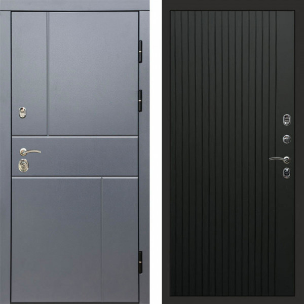 Входная дверь Termo-Door Вертикаль Grey - Flat Черный кварц