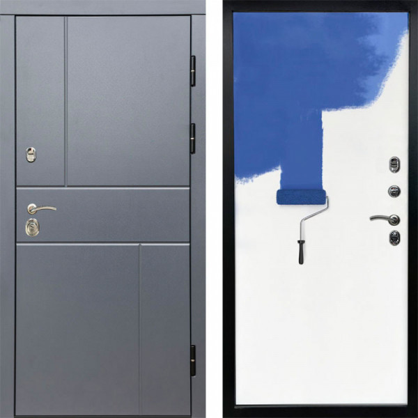 Входная дверь Termo-Door Вертикаль Grey - Гладкая Панель Под Покраску Под покраску (грунт)