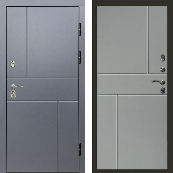 Входная дверь Termo-Door Вертикаль Grey - Горизонт Grey софт