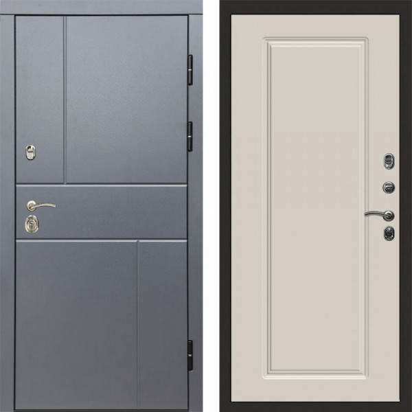 Входная дверь Termo-Door Вертикаль Grey - Гранд Слоновая кость