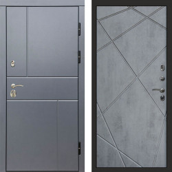 Входная дверь Termo-Door Вертикаль Grey - Лучи бетон темный