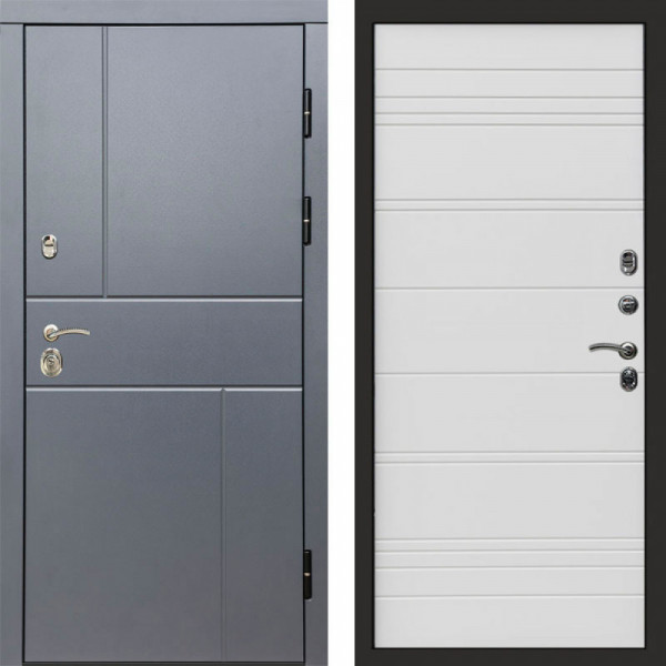 Входная дверь Termo-Door Вертикаль Grey - Лучи White line