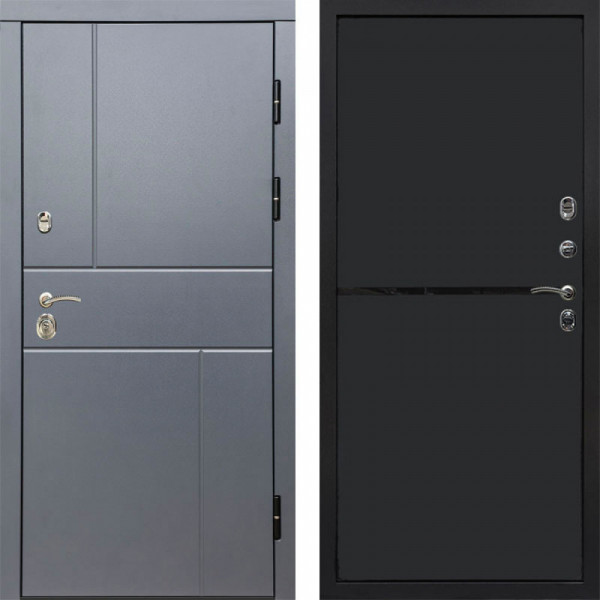 Входная дверь Termo-Door Вертикаль Grey - Нео Black