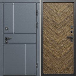 Входная дверь Termo-Door Вертикаль Грей - Плаза Елочка Орех