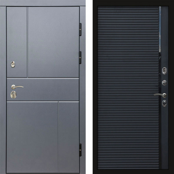 Входная дверь Termo-Door Вертикаль Grey - Porte black