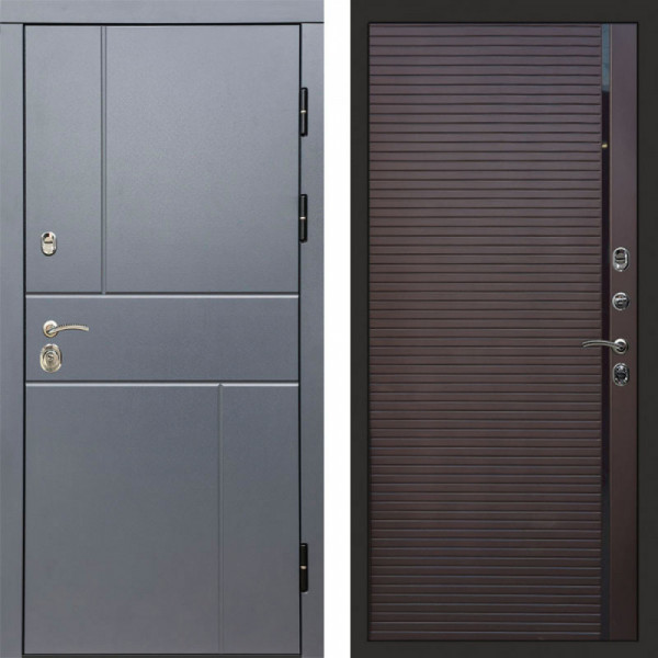 Входная дверь Termo-Door Вертикаль Grey - Porte Шоколад