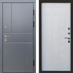 Входная дверь Termo-Door Вертикаль Grey - Престиж белое дерево