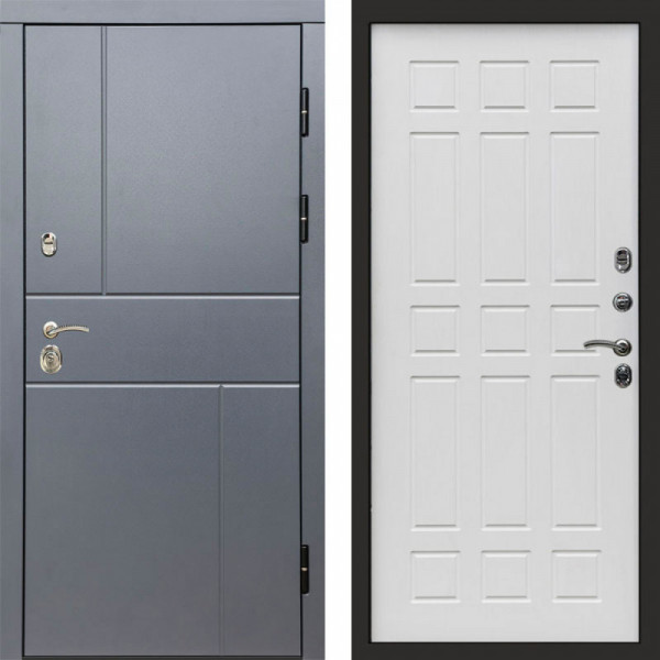 Входная дверь Termo-Door Вертикаль Grey - Спарта белое дерево