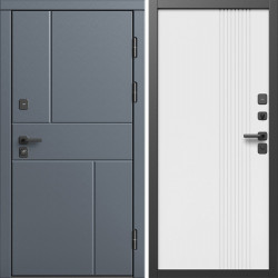 Входная дверь Termo-Door Вертикаль Грей - Страйп Белый Софт