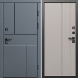 Входная дверь Termo-Door Вертикаль Грей - Страйп Капучино