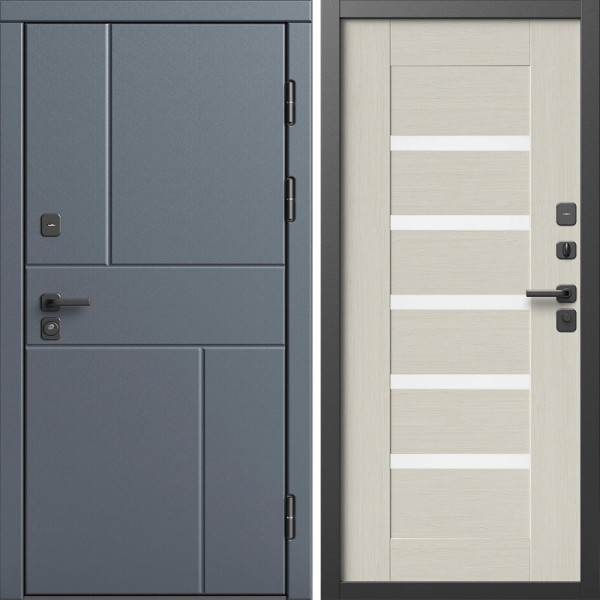 Входная дверь Termo-Door Вертикаль Грей - Царга лиственница