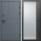 Входная дверь Termo-Door Вертикаль Грей - Зеркало Фацет Черный кварц+тонировка серая