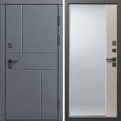 Входная дверь Termo-Door Вертикаль Грей - Зеркало Фацет Капучино