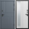 Входная дверь Termo-Door Вертикаль Грей - Зеркало Люмис Белый Софт