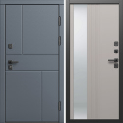Входная дверь Termo-Door Вертикаль Грей - Зеркало Люмис Капучино