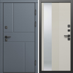 Входная дверь Termo-Door Вертикаль Грей - Зеркало Люмис Соновая Кость