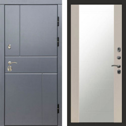 Входная дверь Termo-Door Вертикаль Grey - Зеркало Слоновая кость