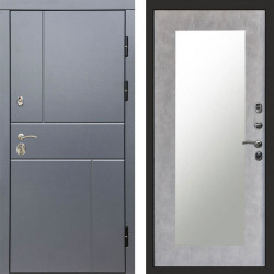 Входная дверь Termo-Door Вертикаль Grey - Зеркало Триумф бетон светлый