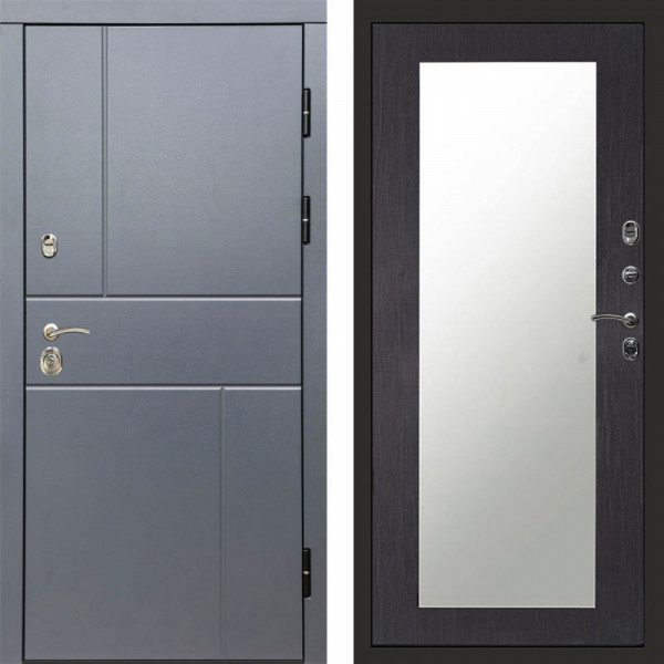 Входная дверь Termo-Door Вертикаль Grey - Зеркало Триумф венге