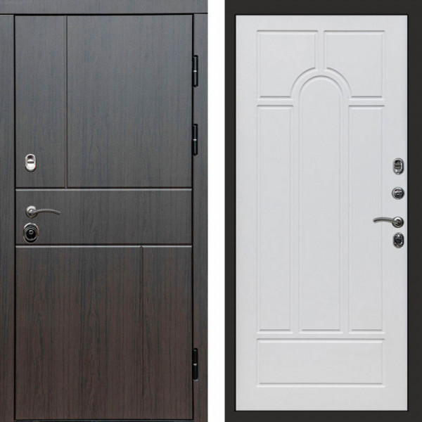 Входная дверь Termo-Door Вертикаль Венге - Арка белое дерево