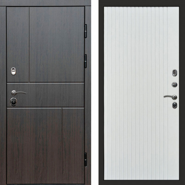 Входная дверь Termo-Door Вертикаль Венге - Flat Белый софт