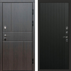 Входная дверь Termo-Door Вертикаль Венге - Flat Черный кварц