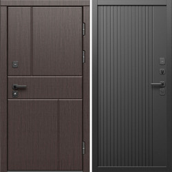 Входная дверь Termo-Door Вертикаль Венге - Флэт Черный кварц