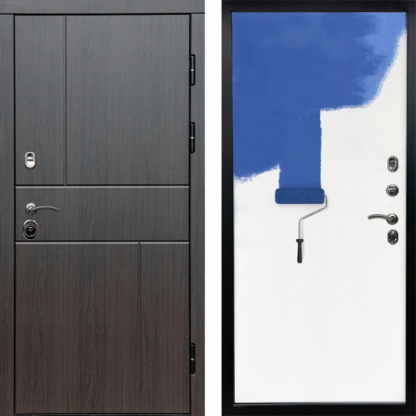 Входная дверь Termo-Door Вертикаль Венге - Гладкая Панель Под Покраску Под покраску (грунт)