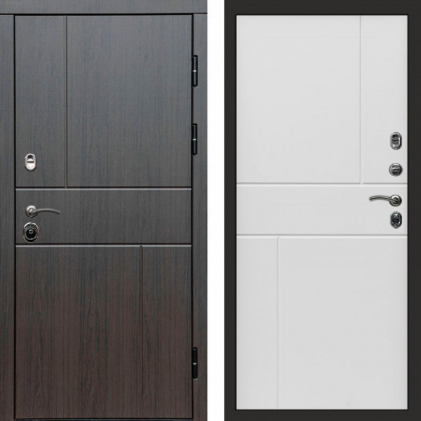 Входная дверь Termo-Door Вертикаль Венге - Горизонт белый