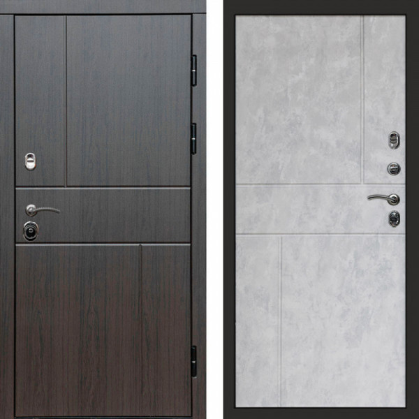 Входная дверь Termo-Door Вертикаль Венге - Горизонт бетон светлый