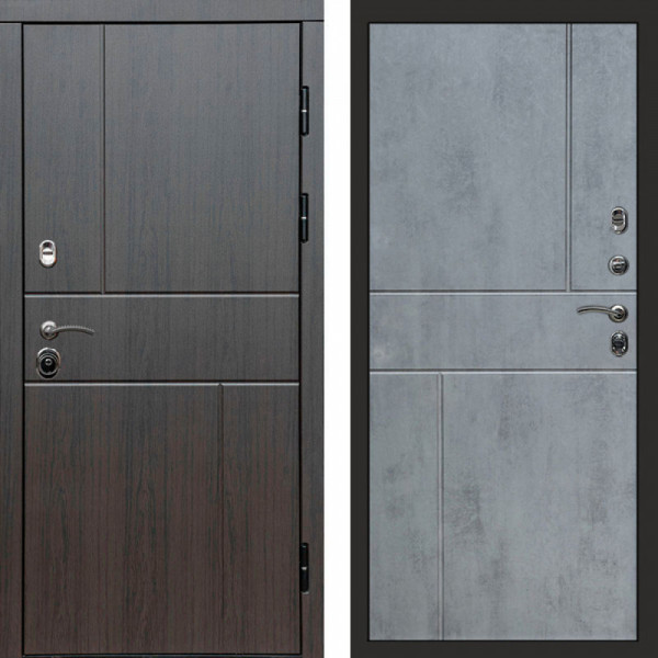 Входная дверь Termo-Door Вертикаль Венге - Горизонт бетон темный