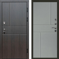 Входная дверь Termo-Door Вертикаль Венге - Горизонт Grey софт