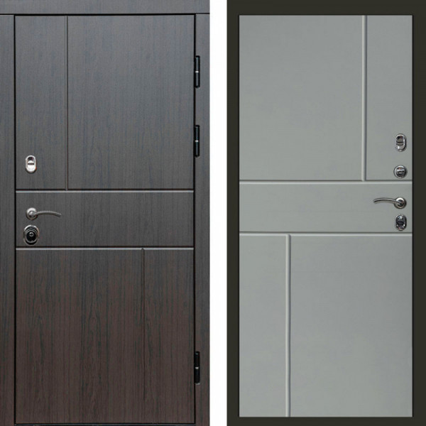 Входная дверь Termo-Door Вертикаль Венге - Горизонт Grey софт
