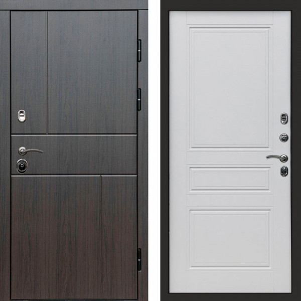 Входная дверь Termo-Door Вертикаль Венге - Классика белый матовый