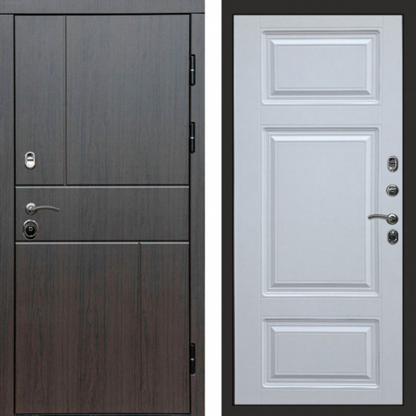 Входная дверь Termo-Door Вертикаль Венге - Лион Белый софт