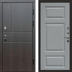 Входная дверь Termo-Door Вертикаль Венге - Лион Grey софт