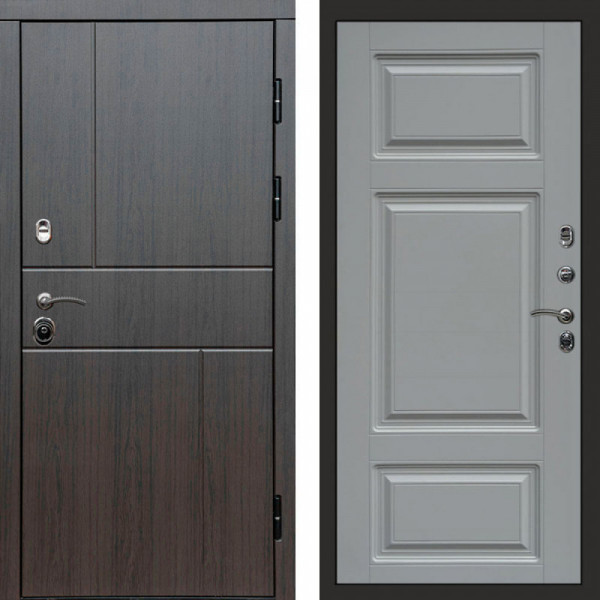 Входная дверь Termo-Door Вертикаль Венге - Лион Grey софт